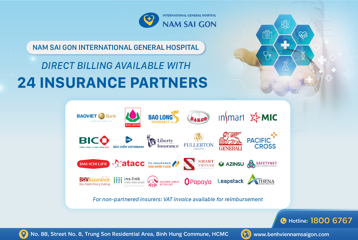 NAM SAI GON INTERNATIONAL GENERAL HOSPITAL OFFERS DIRECT BILLING WITH 24 PRIVATE HEALTH  INSURANCE PROVIDERS