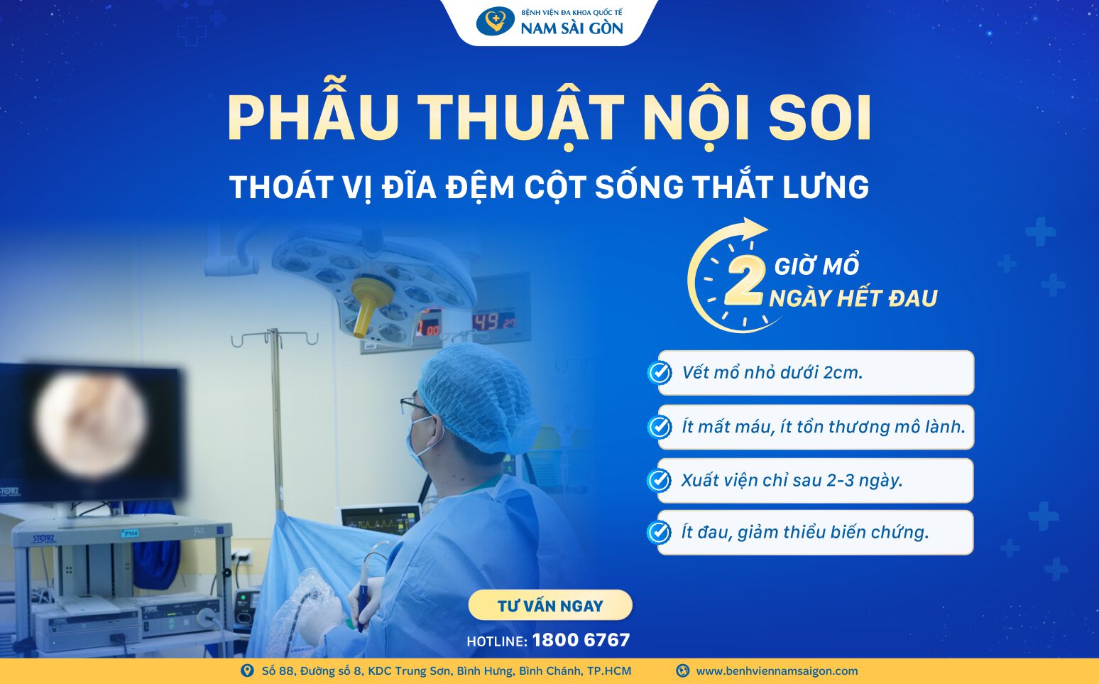 THOÁT ĐAU LƯNG, TÊ BÌ TAY CHÂN CHỈ 2 NGÀY SAU PHẪU THUẬT NỘI SOI ĐIỀU TRỊ THOÁT VỊ ĐĨA ĐỆM