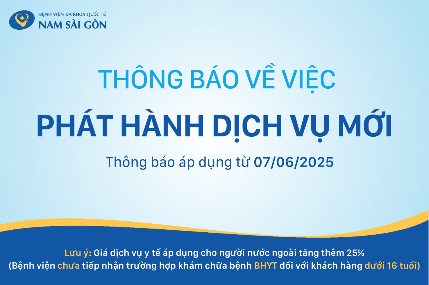 THÔNG BÁO VỀ VIỆC PHÁT HÀNH DỊCH VỤ MỚI TỪ 07-06-2025