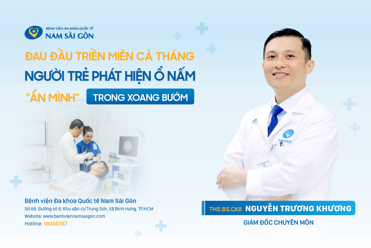 ĐAU ĐẦU TRIỀN MIÊN CẢ THÁNG, NGƯỜI TRẺ PHÁT HIỆN Ổ NẤM “ẨN MÌNH” TRONG XOANG BƯỚM