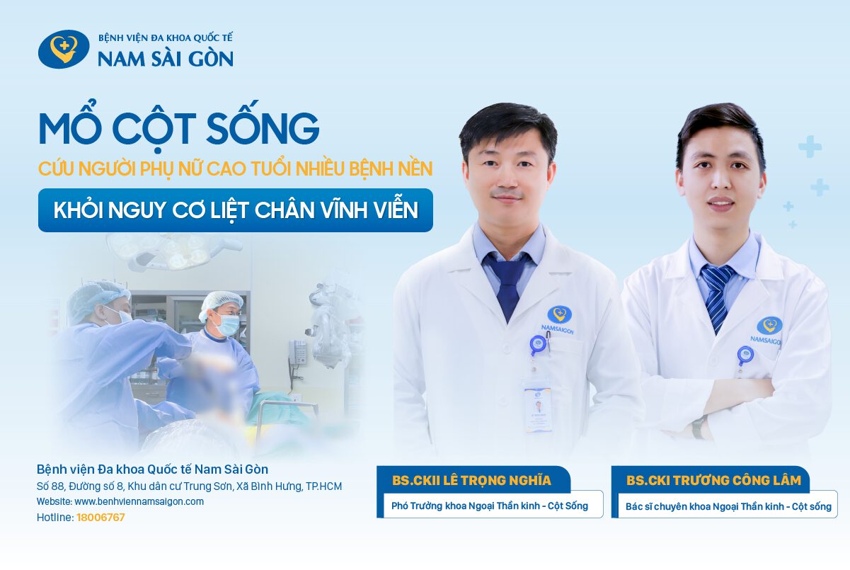 MỔ CỘT SỐNG CỨU NGƯỜI PHỤ NỮ CAO TUỔI NHIỀU BỆNH NỀN KHỎI NGUY CƠ LIỆT CHÂN VĨNH VIỄN