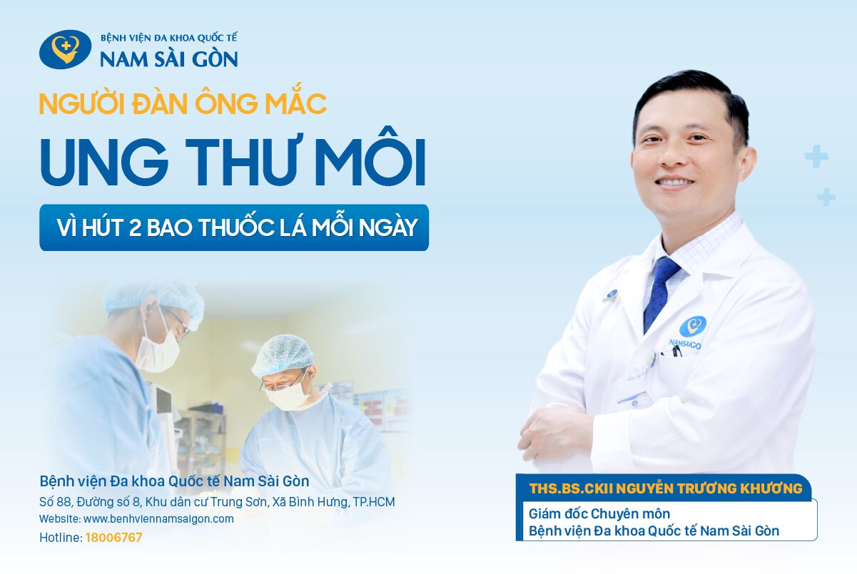NGƯỜI ĐÀN ÔNG MẮC UNG THƯ MÔI VÌ HÚT 2 BAO THUỐC LÁ MỖI NGÀY