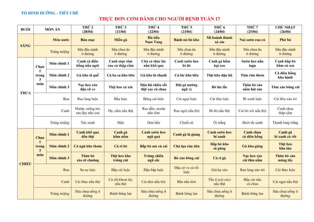 1. THUC DON COM DANH CHO NGUOI BENH TUAN 13.4.2026 07.06.2026 1