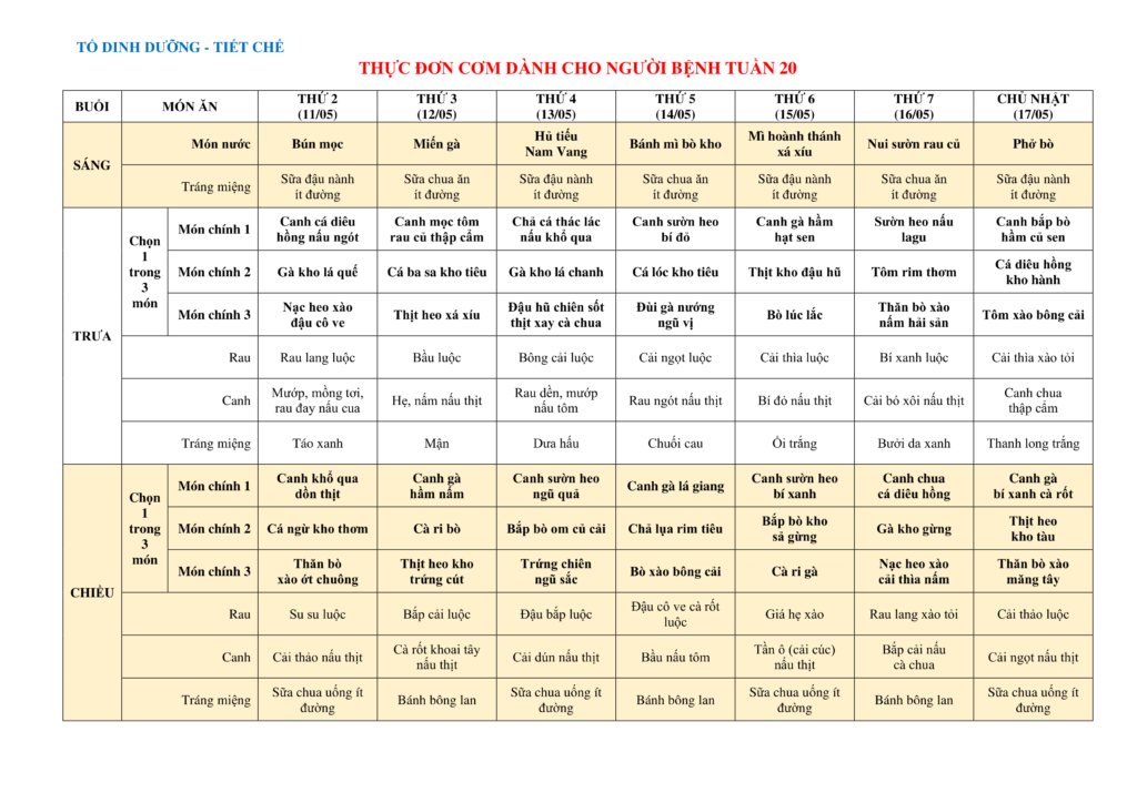 1. THUC DON COM DANH CHO NGUOI BENH TUAN 13.4.2026 07.06.2026