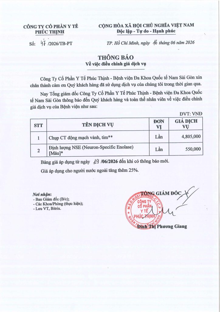 So 47.2026.TB PT Dieu chinh gia dich vu Chup CT dong mach vanh tim Dinh luong NSE Mau ap dung tu 19.6.2026 page 0001 1