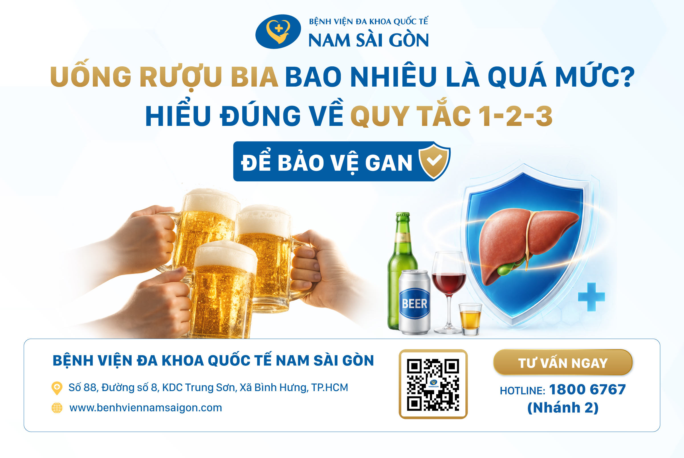 UỐNG RƯỢU BIA BAO NHIÊU LÀ QUÁ MỨC? HIỂU ĐÚNG VỀ QUY TẮC 1-2-3 ĐỂ BẢO VỆ GAN