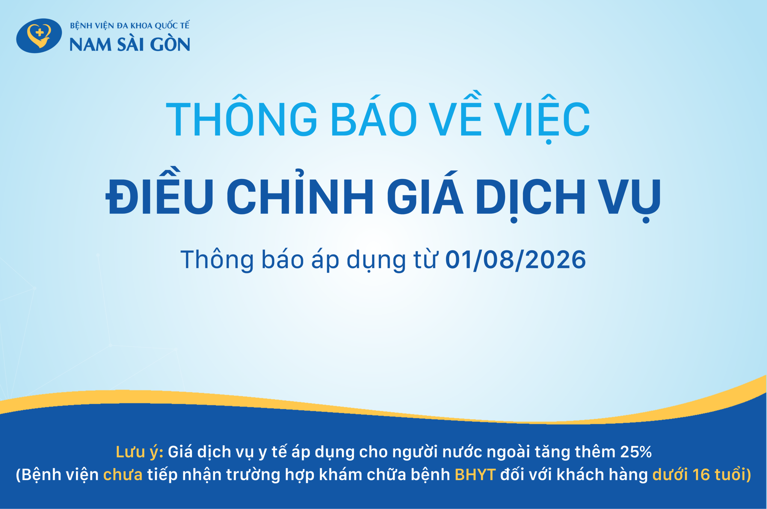 THÔNG BÁO ĐIỀU CHỈNH GIÁ DỊCH VỤ TỪ 01-08-2026