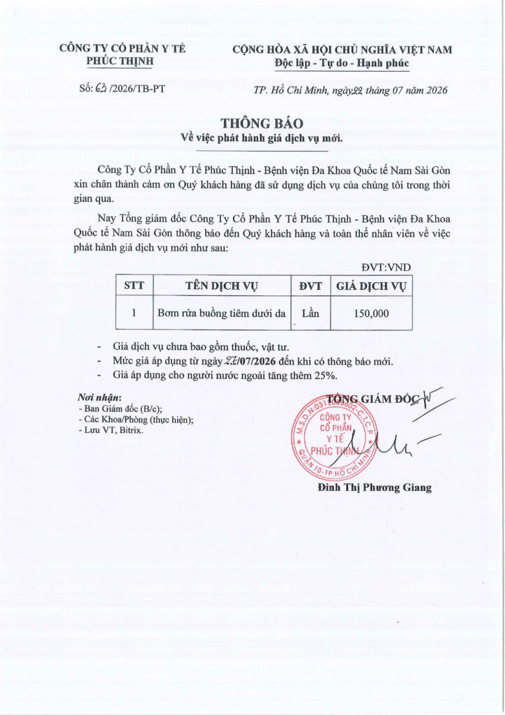 So 632026TB PT Thong bao ve viec phat hanh gia dich vu moi bom rua buong tiem duoi da ap dung tu 27072026