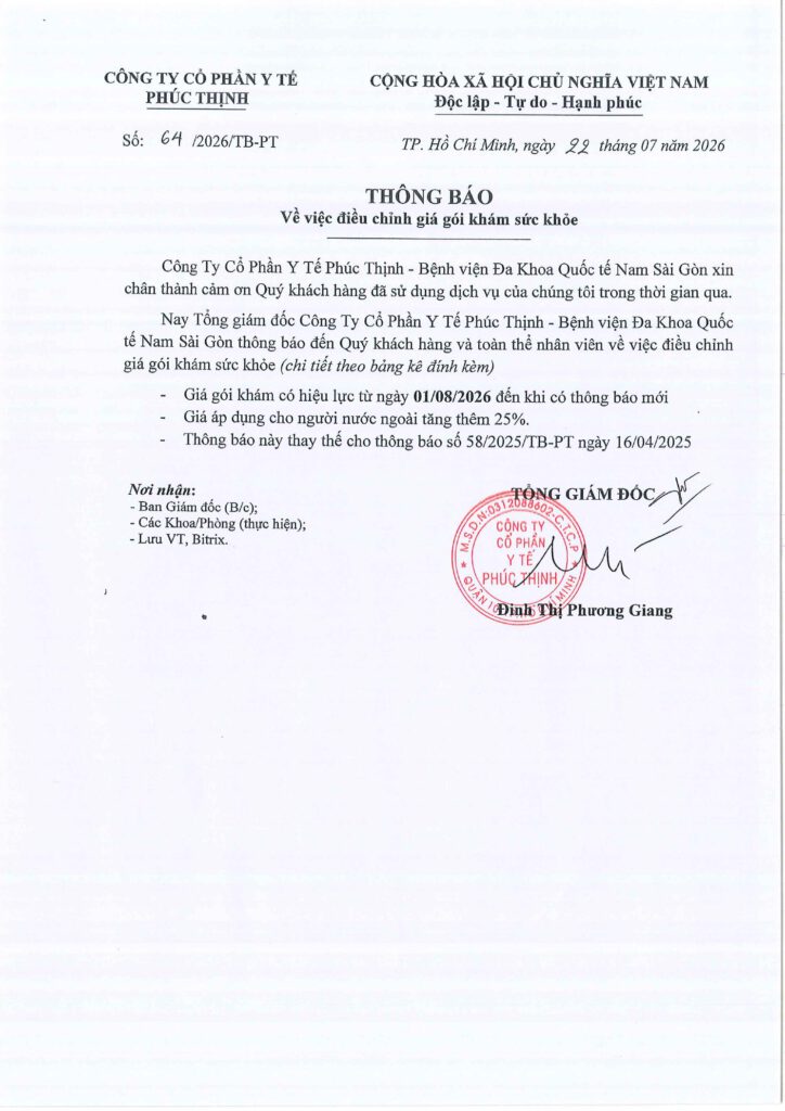 So 642026TB PT Dieu chinh gia goi kham suc khoe ap dung tu 0182026 Kem Bo 22 goi kham suc khoe 1