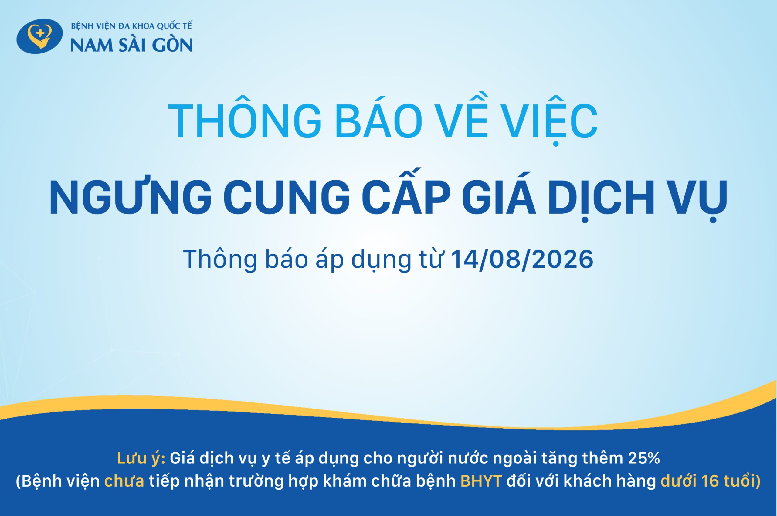 THÔNG BÁO NGƯNG CUNG CẤP GIÁ DỊCH VỤ TỪ 14-08-2026