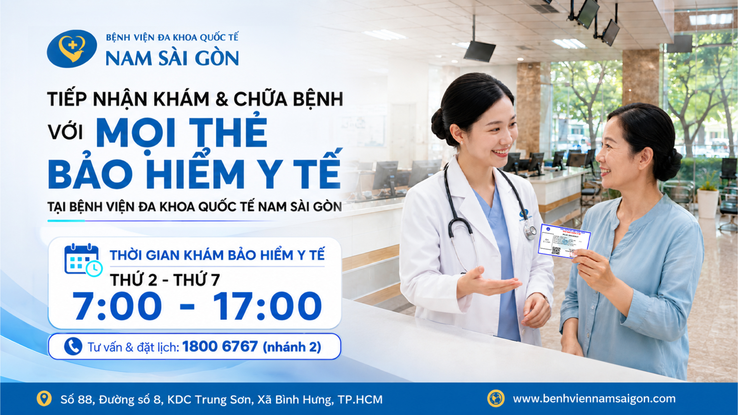 AN TÂM KHÁM CHỮA BỆNH VỚI BẢO HIỂM Y TẾ TẠI BỆNH VIỆN ĐA KHOA QUỐC TẾ NAM SÀI GÒN