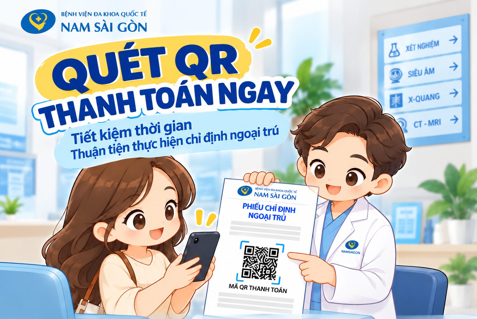 NÂNG CẤP TRẢI NGHIỆM: THANH TOÁN NGAY TẠI PHÒNG KHÁM